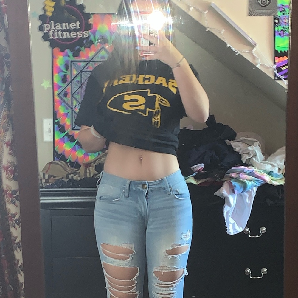 distressed american eagle jeans